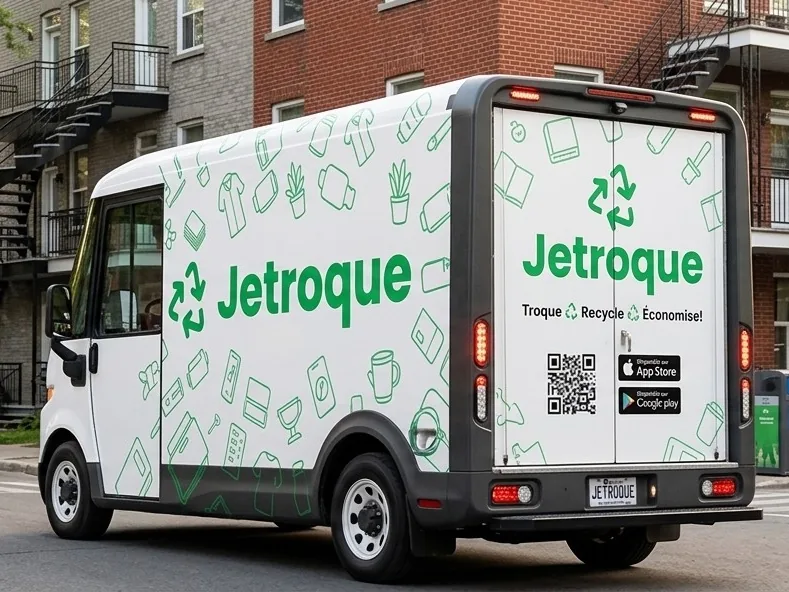 Le camion Jetroque qui vient récupérer un objet