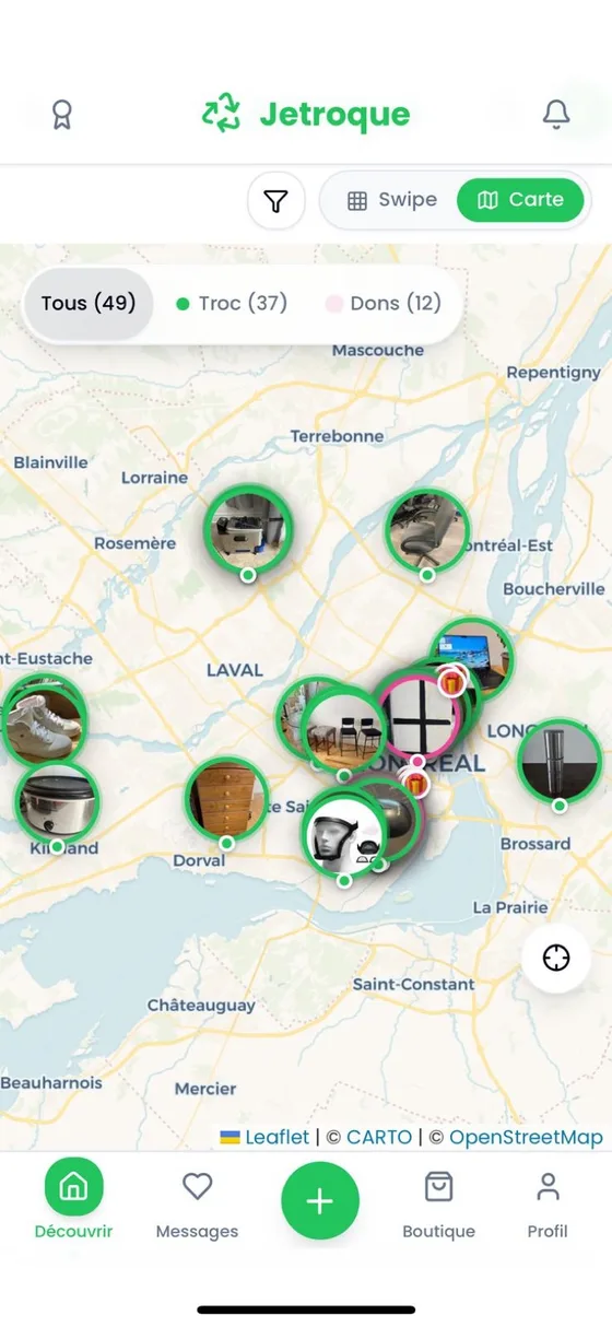 Carte Jetroque — Objets disponibles près de chez vous à Montréal